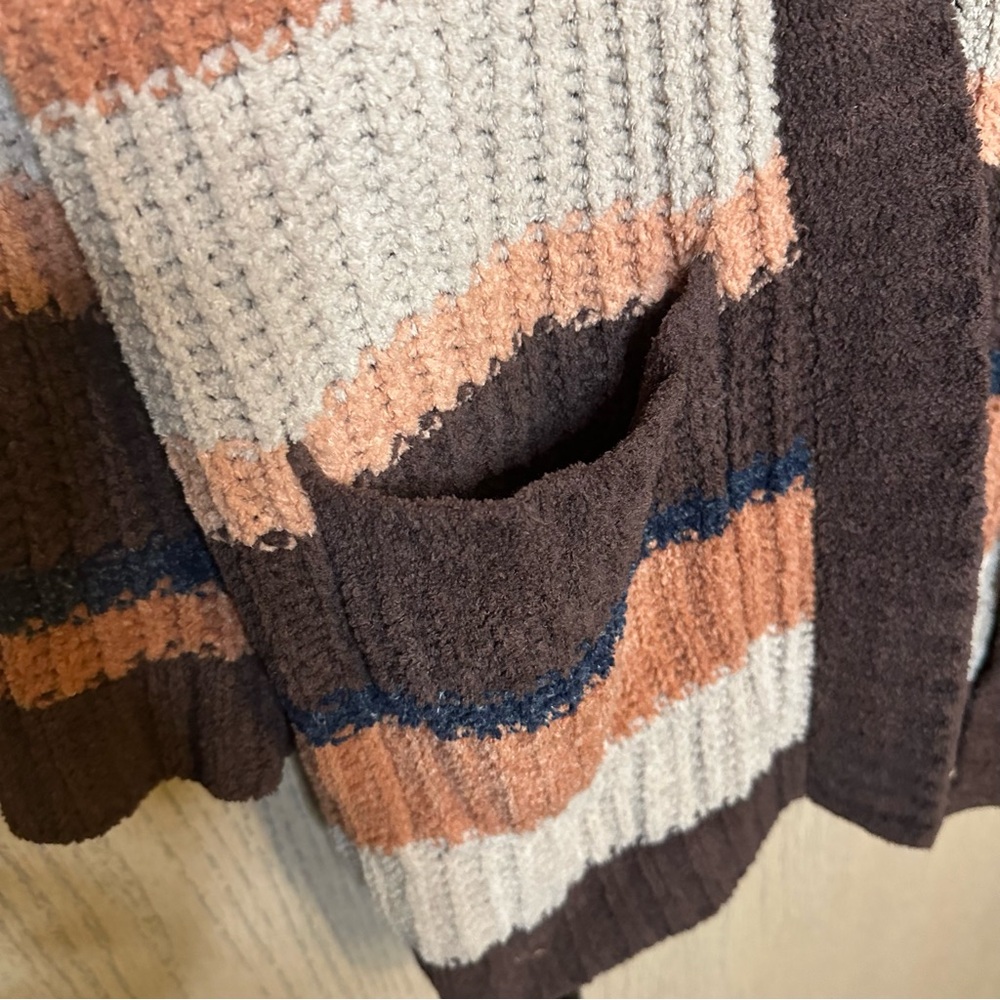 American Eagle Multicolored Striped Open Front Sweater Cardigan Oversized XS/S - Picture 7 of 12